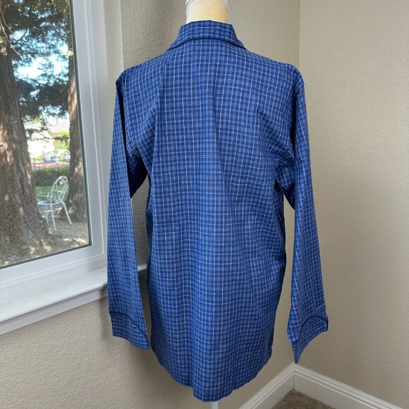 Christian Dior Pyjama Top Adult S Blue Plaid Luxury Sleepwear Overshirt Resort‎ - Picture 7 of 11